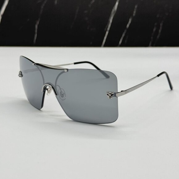 NEW CARTIER CT0023S 001 WOMEN SILVER SHIELD SUNGLASSES CARTIER CT0023S 001 main image 4